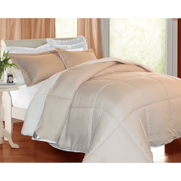 Kathy Ireland 3pc Sherpa Comforter Set, Khaki, Twin KI175037 - main
